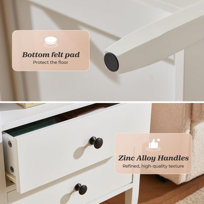 Huuger Black Nightstands Set of 2