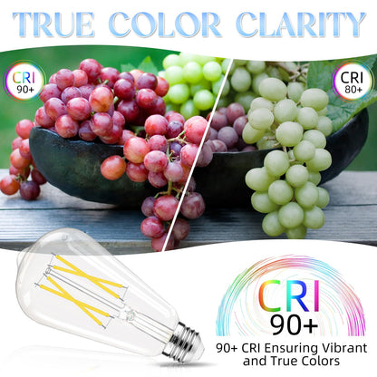 Edison LED Bulbs 60W, 4000K, 12-Pack