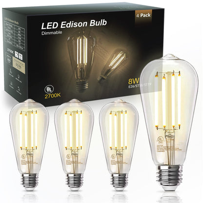 TJOY Vintage LED Edison Bulbs 12-Pack