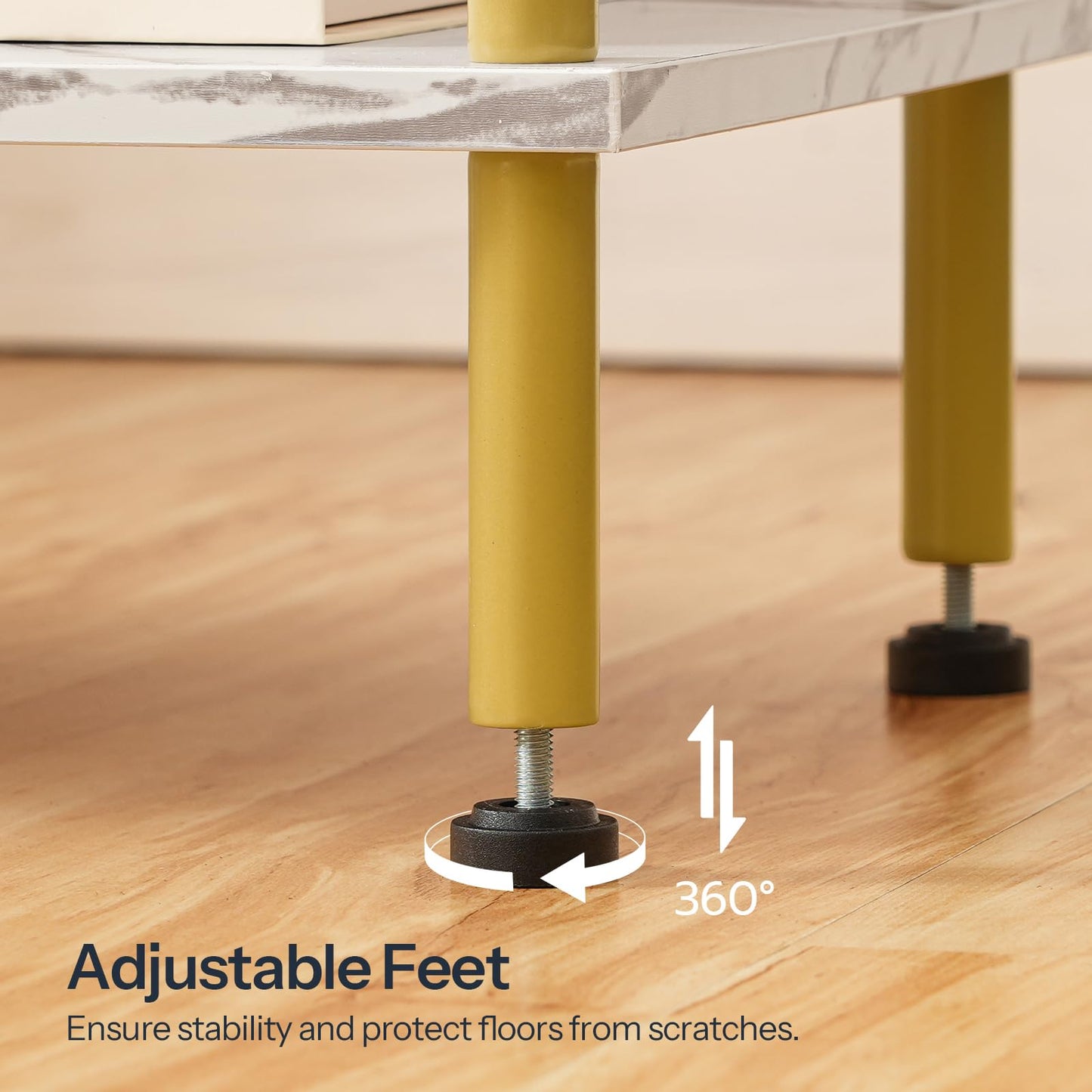 HOOBRO Small Side Table with Shelves