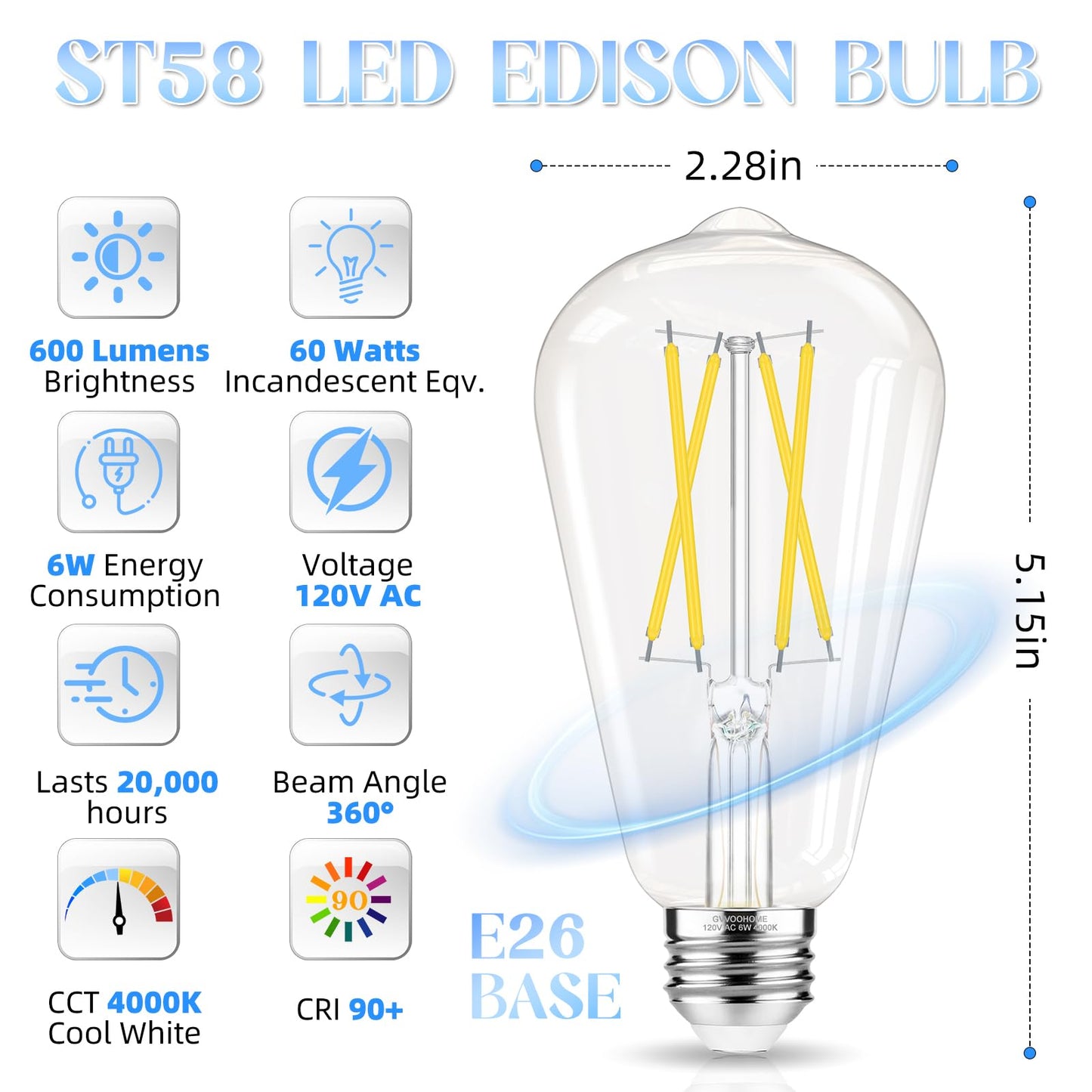 Edison LED Bulbs 12-Pack