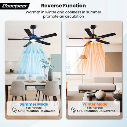 65" Modern Ceiling Fan with Light & Remote