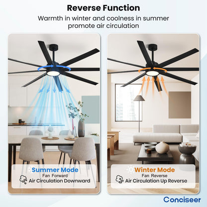 65" Modern Ceiling Fan with Light & Remote