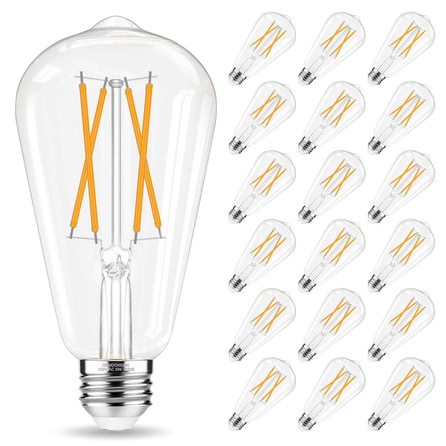 Edison LED Bulbs 60W, 4000K, 12-Pack