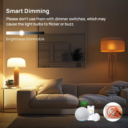 Linkind Smart Bulbs 4-Pack, RGB WiFi LED