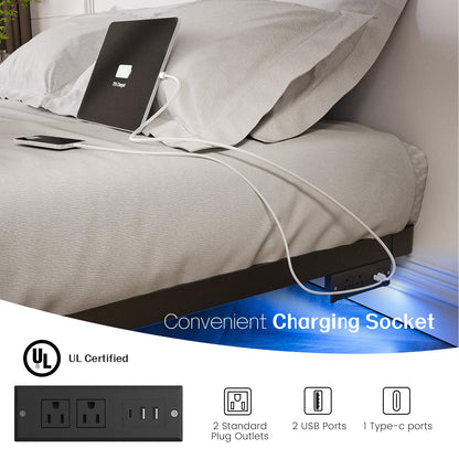 OLEVS Full LED Floating Bed Frame