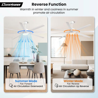 65" Modern Ceiling Fan with Light & Remote