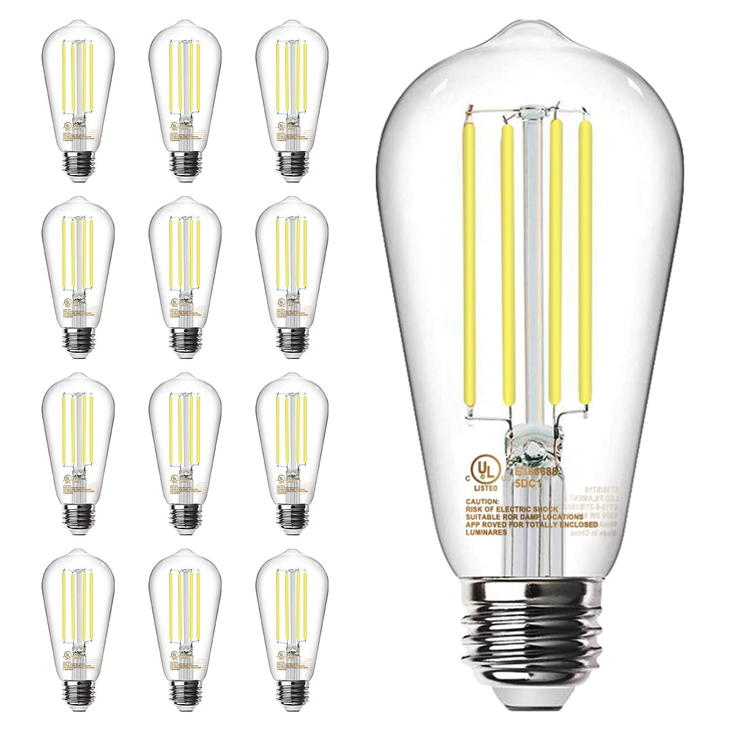TJOY Vintage LED Edison Bulbs 12-Pack