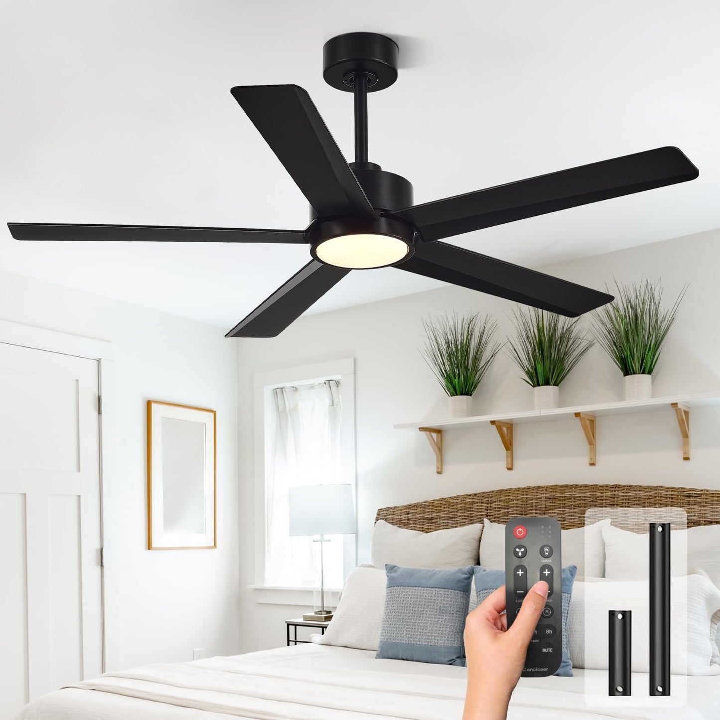 65" Modern Ceiling Fan with Light & Remote