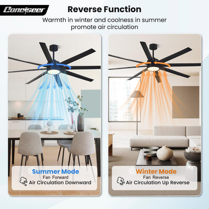 65" Modern Ceiling Fan with Light & Remote