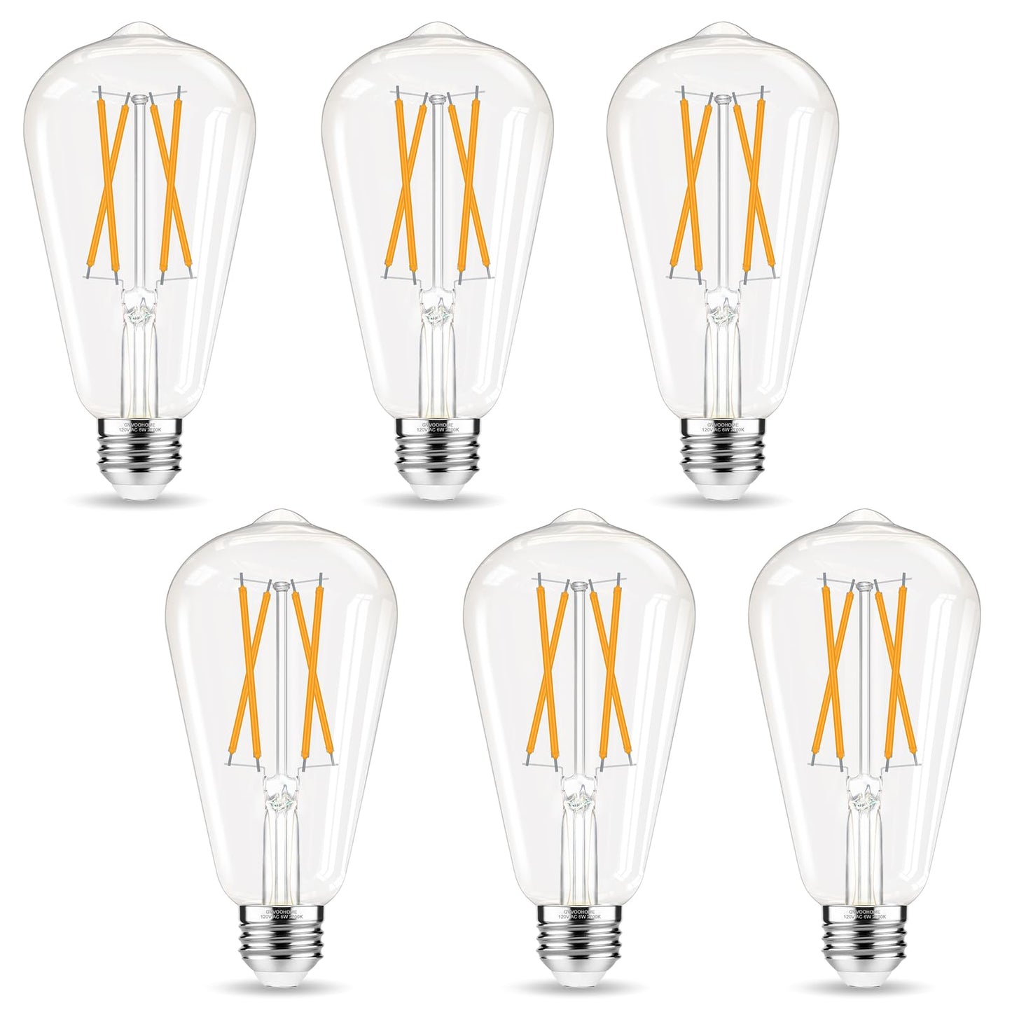 Edison LED Bulbs 60W, 4000K, 12-Pack