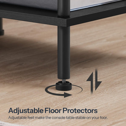 HOOBRO Small Side Table with Shelves