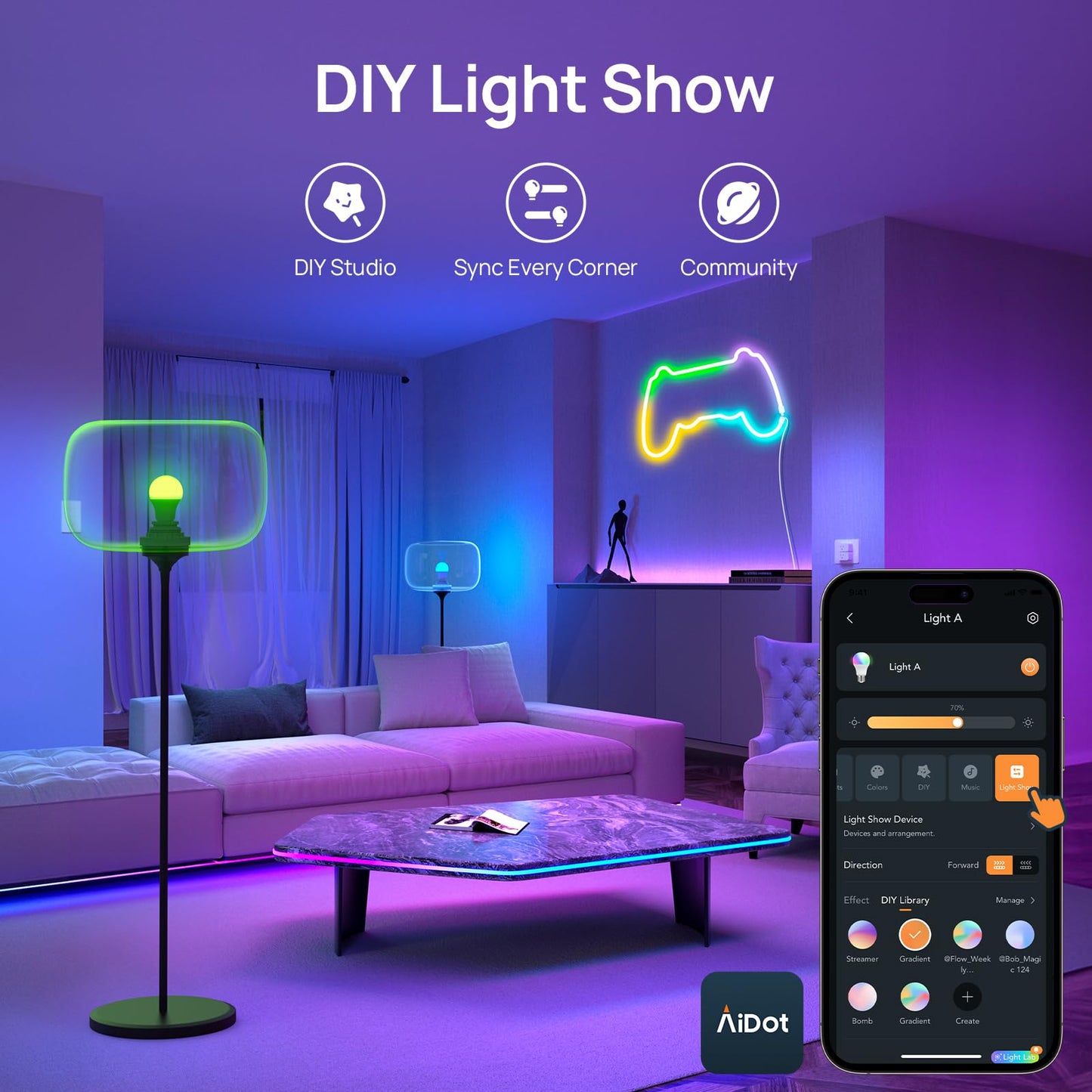 Linkind Smart Bulbs 4-Pack, RGB WiFi LED