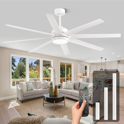 65" Modern Ceiling Fan with Light & Remote