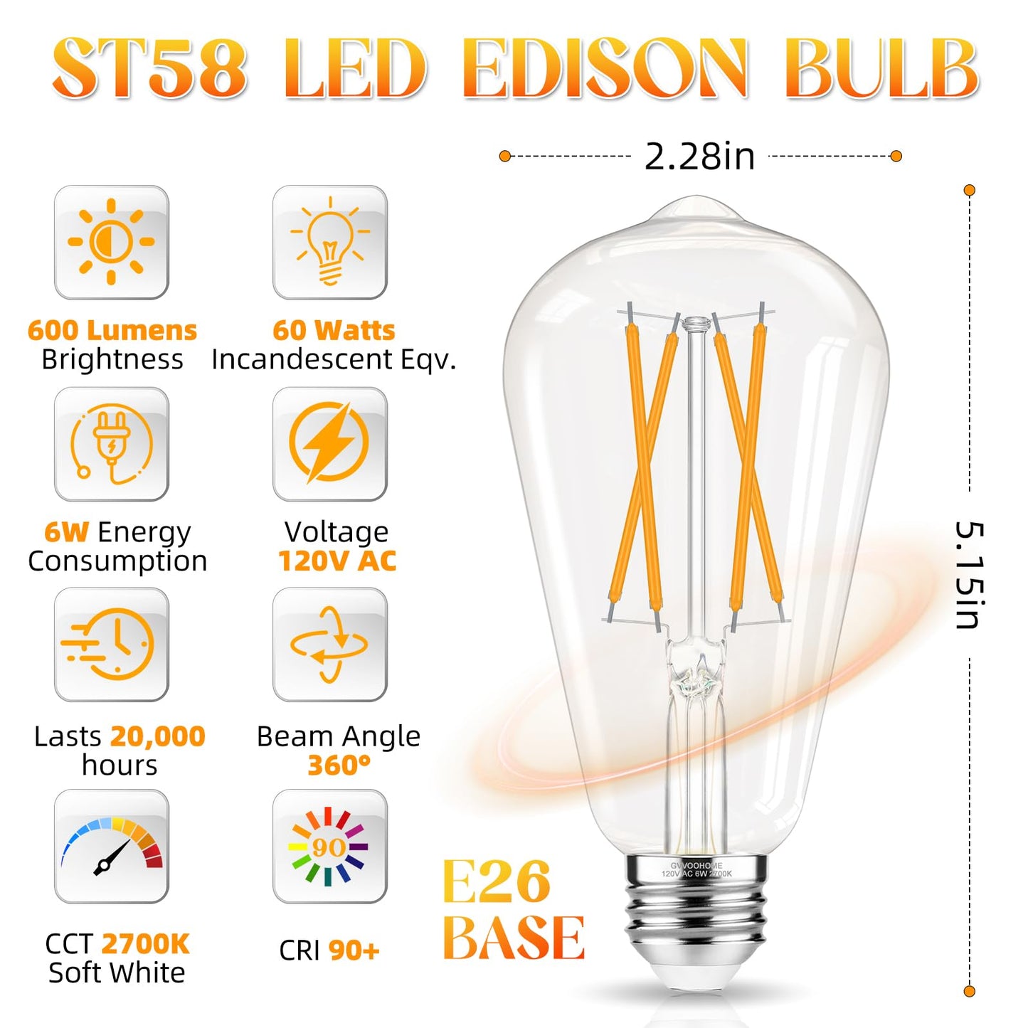 Edison LED Bulbs 12-Pack