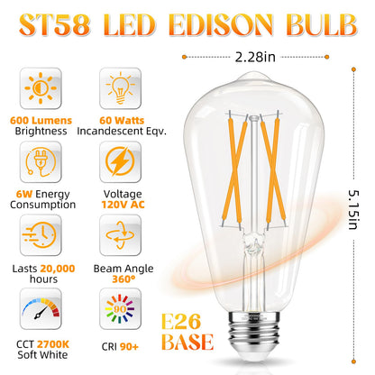 Edison LED Bulbs 12-Pack