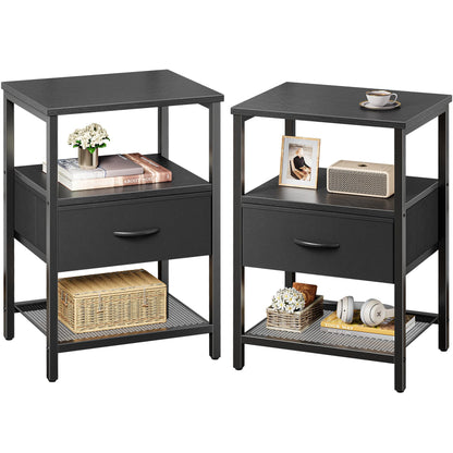 Huuger Fabric Nightstand, Rustic Brown