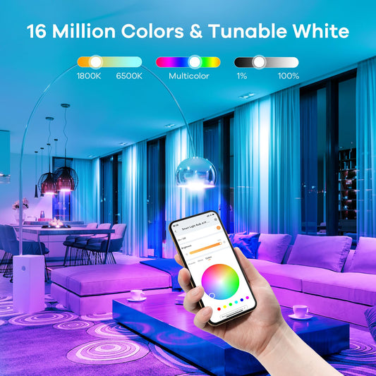 Linkind Smart Bulbs 4-Pack, RGB WiFi LED