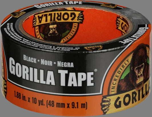 Gorilla Gorilla Tape, 3" Core, 1.88" x 10 yds, Black