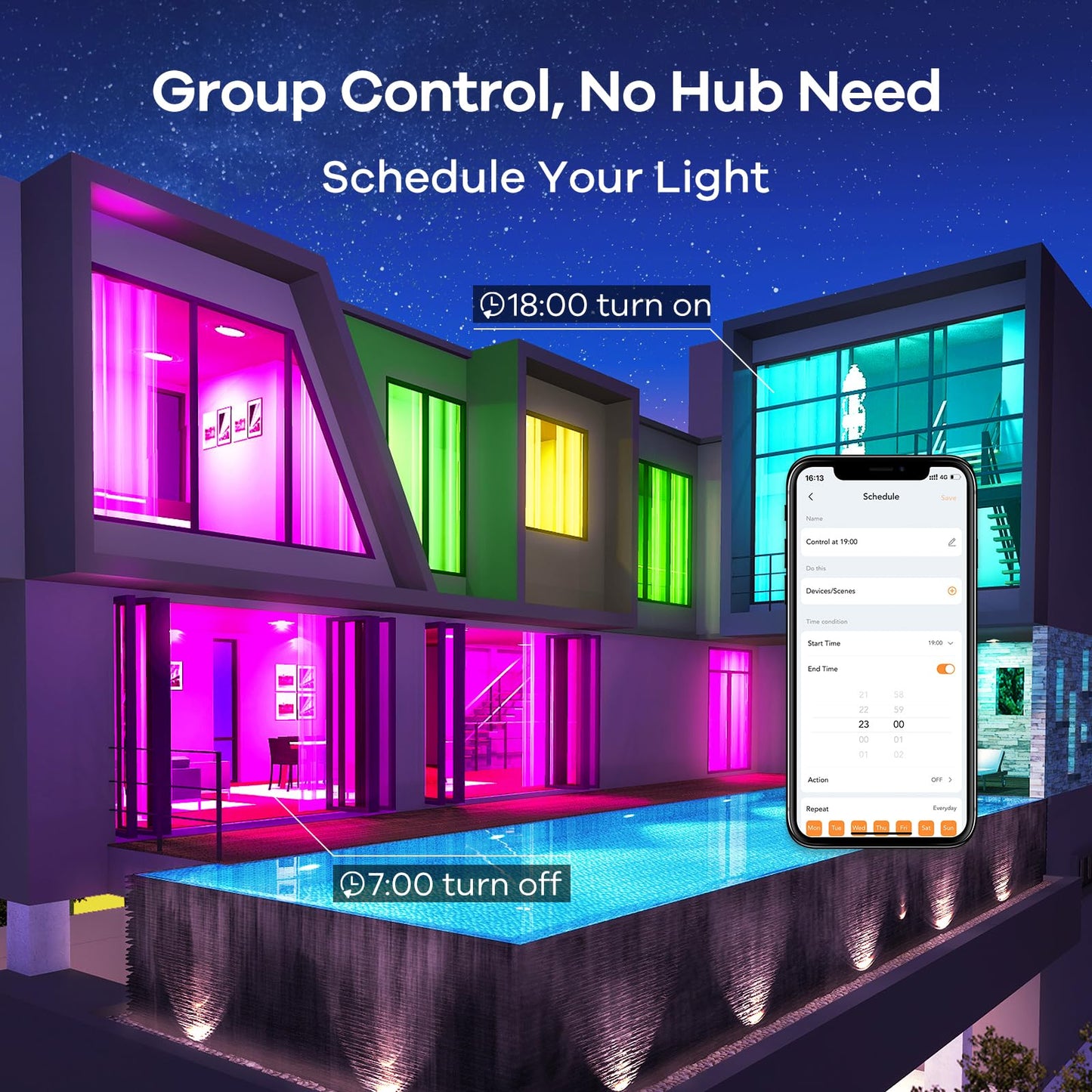 Linkind Smart Bulbs 4-Pack, RGB WiFi LED