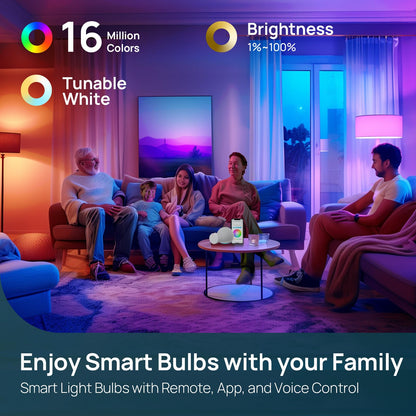 Linkind Smart Bulbs 4-Pack, RGB WiFi LED