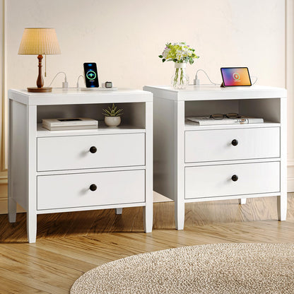 Huuger Black Nightstands Set of 2