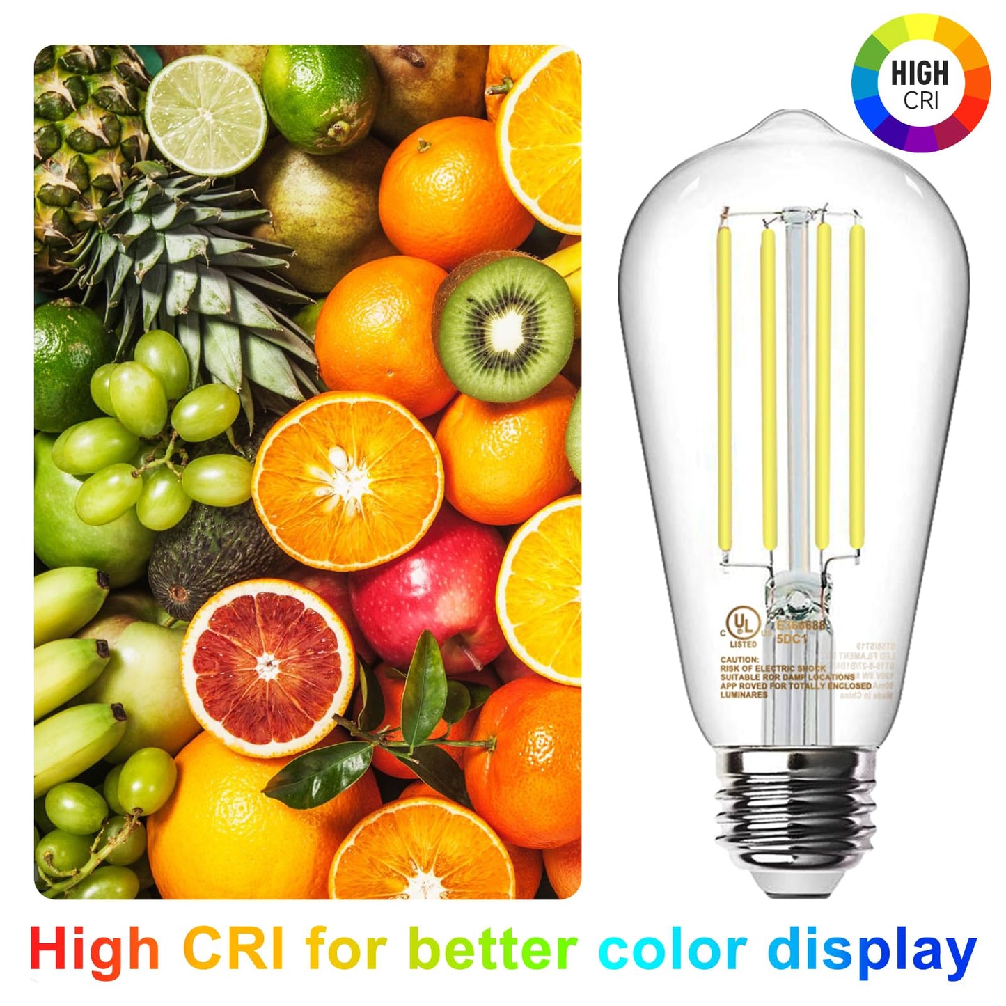 TJOY Vintage LED Edison Bulbs 12-Pack