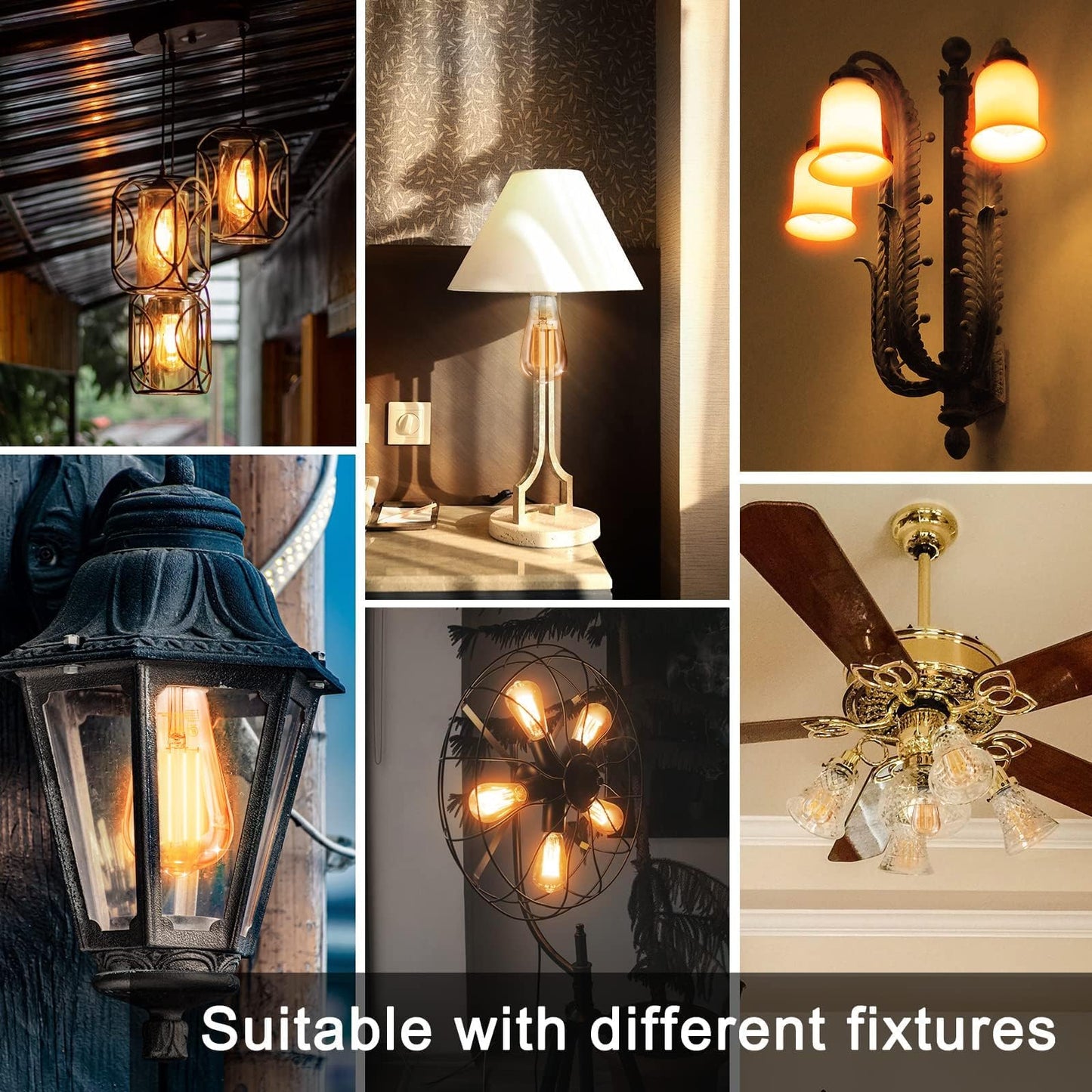 TJOY Vintage LED Edison Bulbs 12-Pack