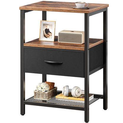 Huuger Fabric Nightstand, Rustic Brown