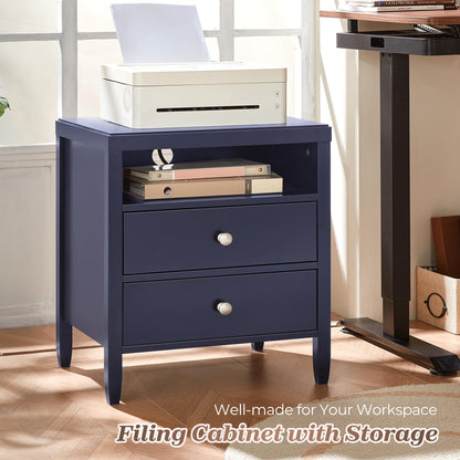 Huuger Black Nightstands Set of 2