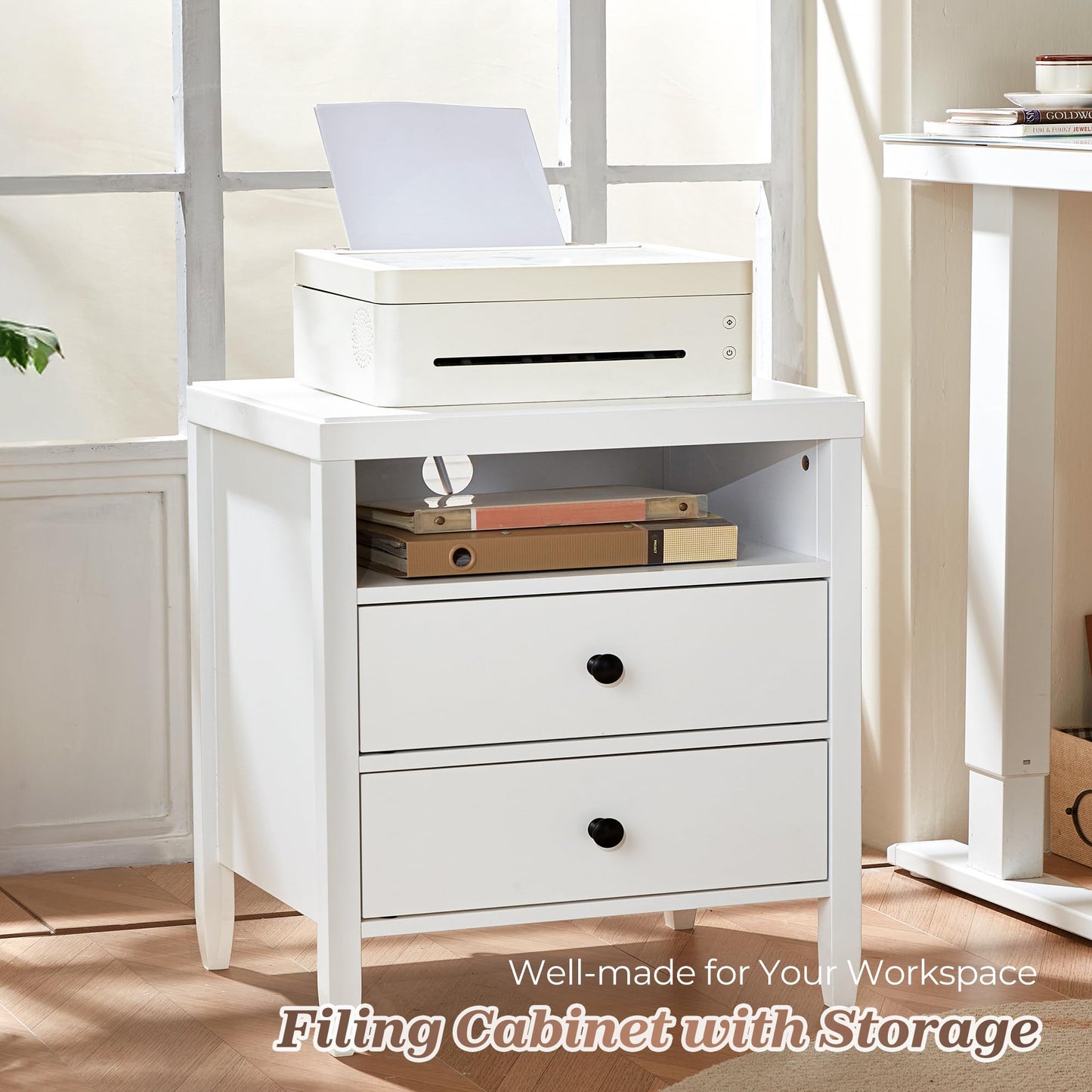 Huuger Black Nightstands Set of 2