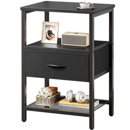 Huuger Fabric Nightstand, Rustic Brown