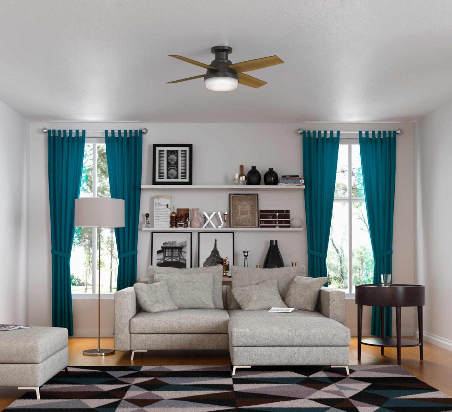 Hunter 59244 Dempsey Ceiling Fan 44 inches Fresh White