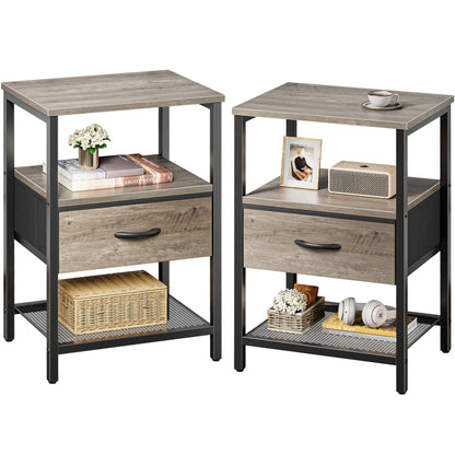 Huuger Fabric Nightstand, Rustic Brown