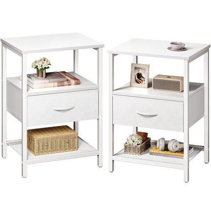 Huuger Fabric Nightstand, Rustic Brown