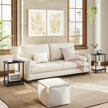 HOOBRO Small Side Table with Shelves