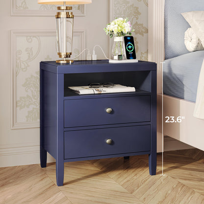 Huuger Black Nightstands Set of 2