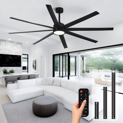 65" Modern Ceiling Fan with Light & Remote