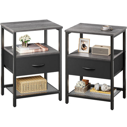 Huuger Fabric Nightstand, Rustic Brown