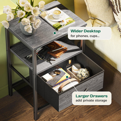 Huuger Fabric Nightstand, Rustic Brown