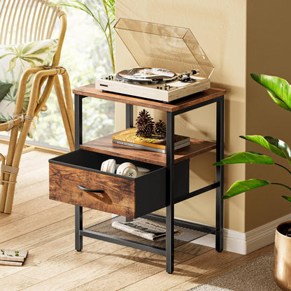 Huuger Fabric Nightstand, Rustic Brown