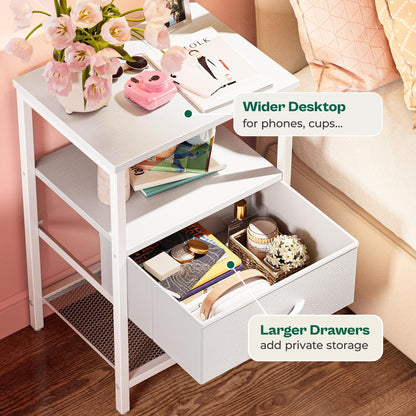 Huuger Fabric Nightstand, Rustic Brown