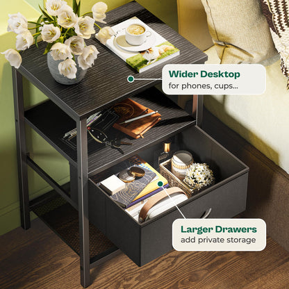 Huuger Fabric Nightstand, Rustic Brown