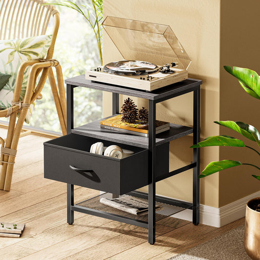 Huuger Fabric Nightstand, Rustic Brown
