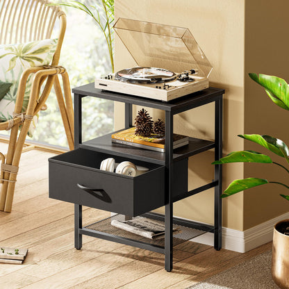 Huuger Fabric Nightstand, Rustic Brown