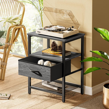 Huuger Fabric Nightstand, Rustic Brown