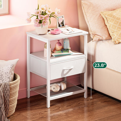 Huuger Fabric Nightstand, Rustic Brown